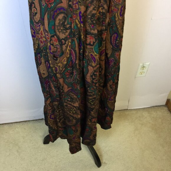 Vintage R.J. Stevens Jumper Dress Size 10P Womens Petite Brow Paisley Sleeveless - Picture 13 of 15